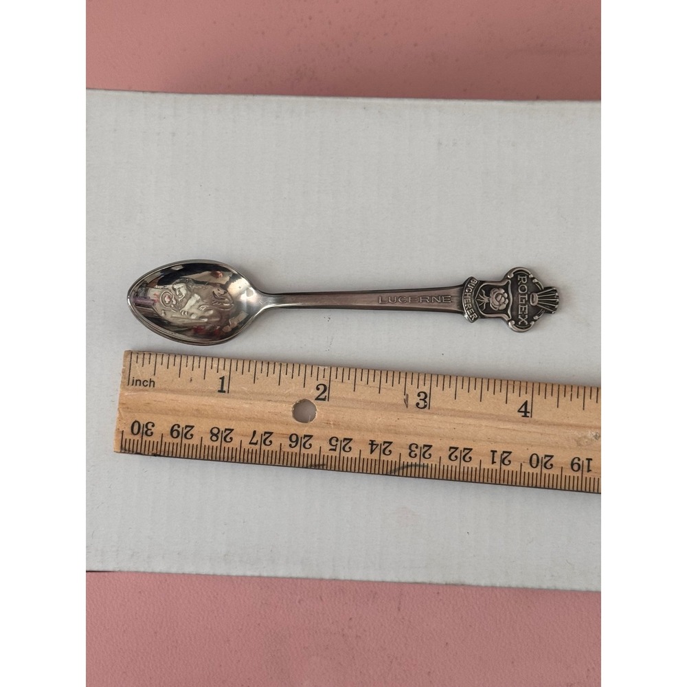 Rolex Bucherer Switzerland Lucerne‎ Souvenir Spoon Lion Crest 4.25in - Picture 2 of 6